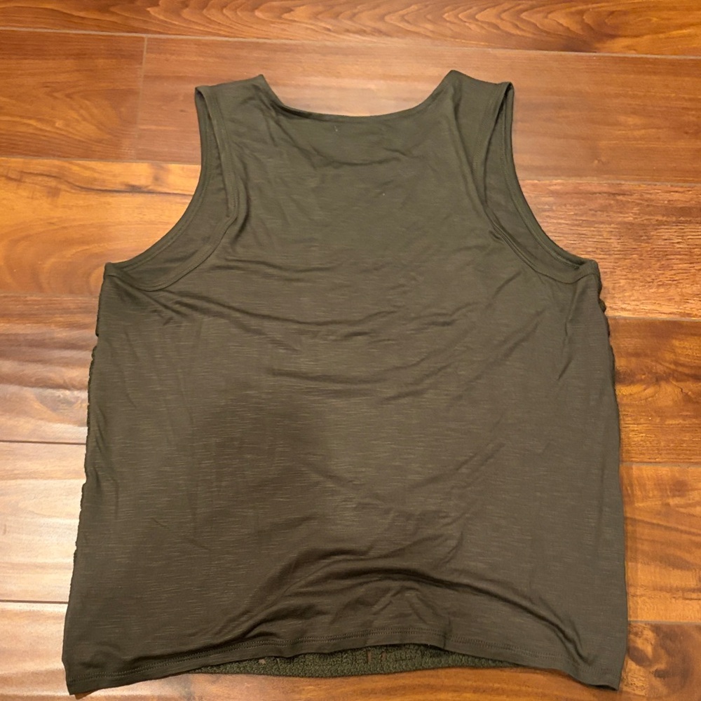 Maurices Olive Crochet Tank Top, Size Large - Picture 8 of 8